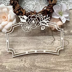 Чипборд "Баннер с розами", 9х6,6 см (LeoMammy)