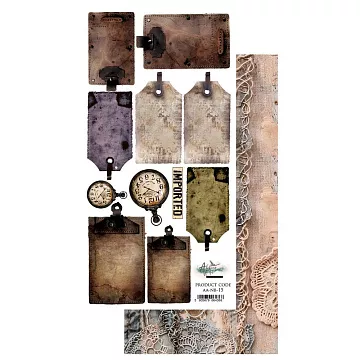 Бумага 15х30 см "Natural Beauty. Теги. Для вырезания" (Alchemy of Art)