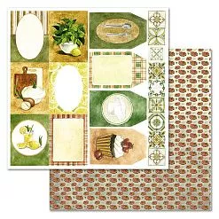 Набор бумаги 30,5х30,5 см "Рецепты старого буфета", 12 листов (ScrapMania)