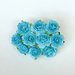 Букет кудрявых роз "Яркий бирюзовый", 10 шт (Craft)