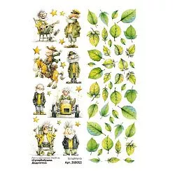 Лист с картинками 10х30 см  "СуперБабушка. Дедулечка" (ScrapMania)