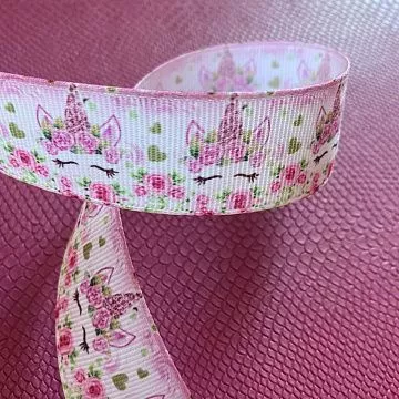 Лента репсовая "Единорожки", 2,5 см, 1 м