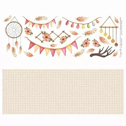 Бумага 11х30 см "Бохо. Перья" (Scrapmama) Бумага 11х30 см "Бохо. Перья" (Scrapmama)