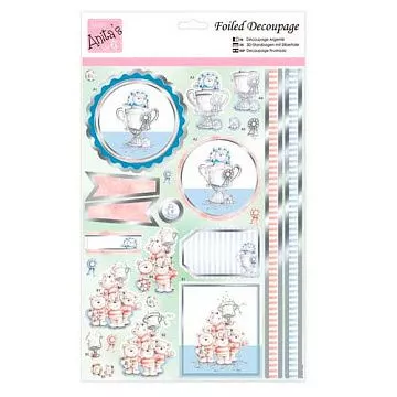 Аппликация бумажная вырубная А4 "Медвежата-футболисты" (DoCrafts)