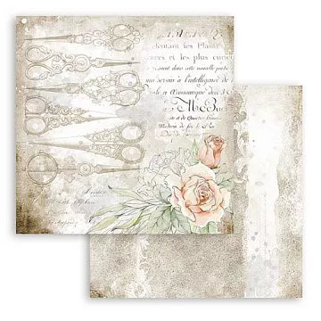 УЦЕНКА Бумага 30х30 см "Romantic collection. Threads. Scissors" (Stamperia)