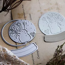 Набор ножей для вырубки "Снежный шар со снеговиком" (Scrapfriend)