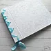 Альбом 25х25 см белый, на голубой ленте. Ручная работа (ScrapMania)