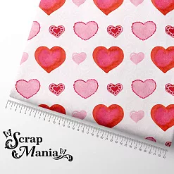 Отрез ткани 75х50 см "Сердечки" (ScrapMania)