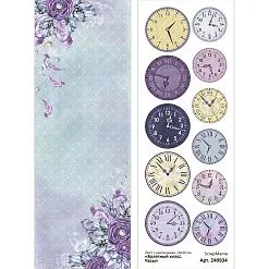 Лист с картинками 10х30 см "Балетный класс. Часы" (ScrapMania)