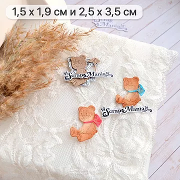 Нож "Детство. Мишутка с бантиком", 2,5х3,5 см (ScrapMania)