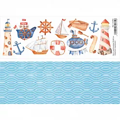 Лист с картинками 10х30 см "Морячок. Кораблики" (ScrapMania)