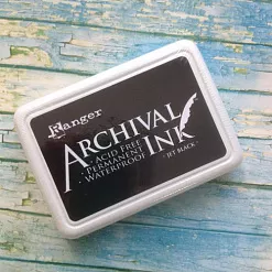 Водостойкая перманентная подушечка Archival Ink JET BLACK черная Водостойкая перманентная подушечка Archival Ink JET BLACK черная