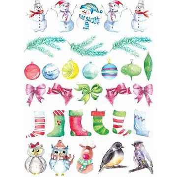 Скрап-карта А4 "Акварельная зима. Игрушки" (ScrapMania)