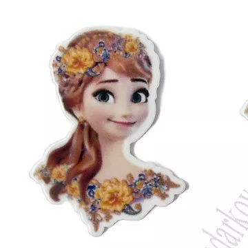 Акриловое украшение "Мультик. Анна с цветами", 2,8х3,7 см