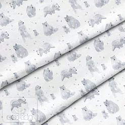 Отрез ткани 79х50 см "Полярные мишки" (Cotton)