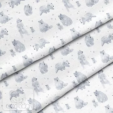 Отрез ткани 79х50 см "Полярные мишки" (Cotton)