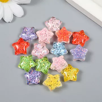 Набор акриловых украшений "Блестящая звёздочка", 1,7х1,7 см , 15 шт (АртУзор)