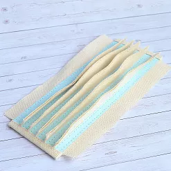 Переплет на 6 разворотов, цвет голубой, длина 20 см, шаг 1 см