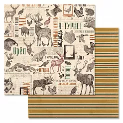 Набор бумаги 30,5х30,5 см "Дневник туриста", 12 листов (ScrapMania)