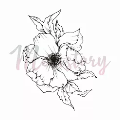 Штамп "Дикий пион", 5,5х7,7 см (Memstory)