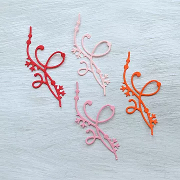 Набор вырубок "Новогодние завитки", цвет розовый микс