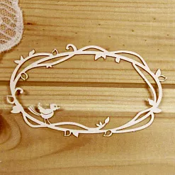 Украшение из чипборда "Рамка 19. Птичка" (Просто небо) Украшение из чипборда "Рамка 19. Птичка" (Просто небо)