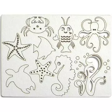 Набор украшений из чипборда "Морские жители" (AL)