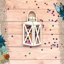 Чипборд "Новогодние традиции. Шейкер. Фонарь. Маленький" (ScrapMania)