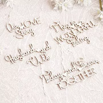 Чипборд "Надписи свадебные на английском", 8х3 см (LeoMammy)