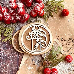 Чипборд "Рамка. Волшебный свет Рождества", 4,5х4,5 см (WoodHome)