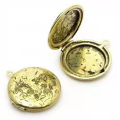 Кулон-локет "Круг, Цветы", цвет бронза (Tesoro)
