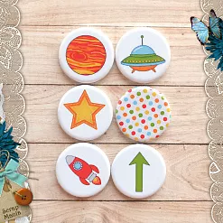 Набор фишек "Космические приключения. Юпитер" (ScrapMania) Набор фишек "Космические приключения. Юпитер" (ScrapMania)