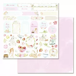 Набор бумаги 30,5х30,5 см "Клубничное детство", 9 листов (ScrapMania)