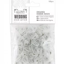 Набор розочек из органзы "Wedding. Серебро" (DoCrafts)