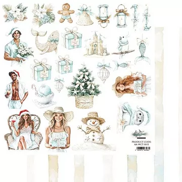 Бумага 30х30 см "Wonderful Christmas Time. Картинки. Для вырезания" (Alchemy of Art)