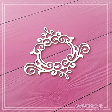 Чипборд "Рамка с завитками", 7,3х6,3 см (СкрапМагия)