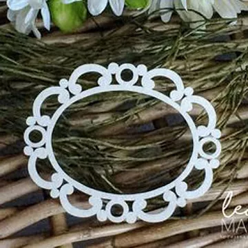 Украшение из чипборда "Рамка овальная. Простая" (LeoMammy)