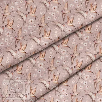 Отрез ткани 79х50 см "Поцелуй ласточек" (Cotton)