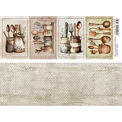 Лист с картинками 10х30 см "Карточки. Кухня" (ScrapMania)