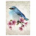 Тканевая карточка мини "Оттенки аквамарина. Райская птица" (ScrapMania) Тканевая карточка мини "Оттенки аквамарина. Райская птица" (ScrapMania)