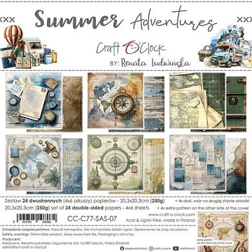Набор бумаги 20х20 см "Summer adventure", 24 листа (CraftO'clock) Набор бумаги 20х20 см "Summer adventure", 24 листа (CraftO'clock)