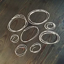 Чипборд "Произвольные круги", 6,5 см (Белый кот)