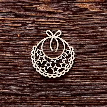 Украшение из чипборда "Слюнявчик со звездочками" (AL)