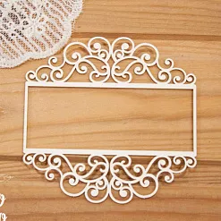 Украшение из чипборда "Рамка прямоугольная. Завитки 3" (Просто небо)