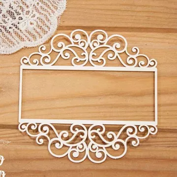 Украшение из чипборда "Рамка прямоугольная. Завитки 3" (Просто небо)
