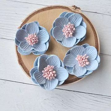 Набор бумажных цветов "Шиповник. Голубой", 4 шт (Китай)