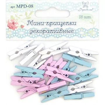 Набор деревянных прищепок "Белый, мятный, лавандовый" (Рукоделие)