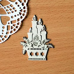 Украшение из чипборда "Рождественские свечи" (Матрешка)