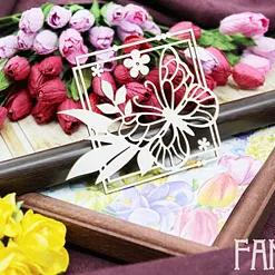 Украшение из чипборда "Двойная рамка с бабочкой 2017" (Fantasy) Украшение из чипборда "Двойная рамка с бабочкой 2017" (Fantasy)