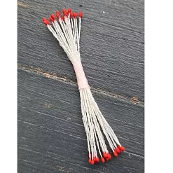 Тычинки "Капли мини. Красные на белой нити", 25 шт (AgiArt) Тычинки "Капли мини. Красные на белой нити", 25 шт (AgiArt)